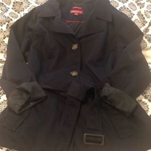 Merona Navy Blue short jacket with lining & belt